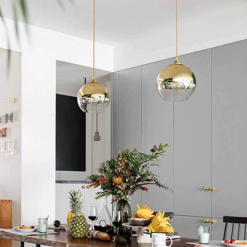 Moderner Stil sphärischer Form anheizt Anhänger Beleuchtung Glas 1 Lichtheiztlicht Licht für das Restaurant