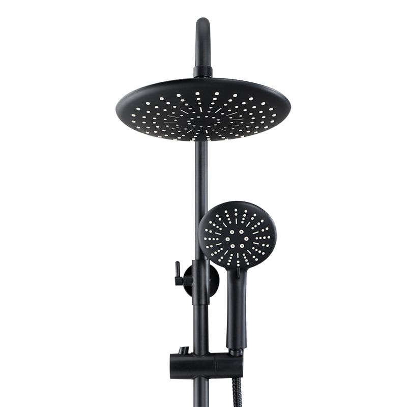 Modern Black Shower System Rain Massage Jet Lever Handle  Shower Trim