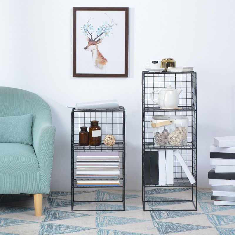 Modern Closed Back Book Shelf Metal Bookcase for Living Room