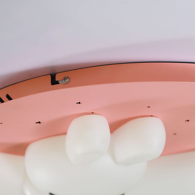 Contemporary Flush Light Plastic 1 Light Flush Mount Ceiling Fixture for Children's Room