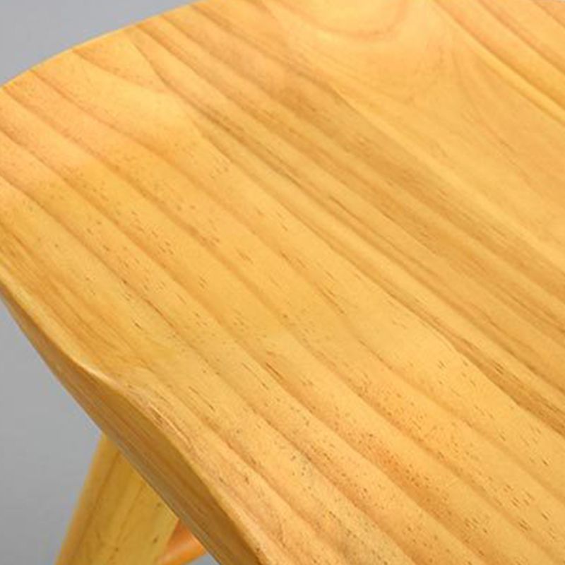 Modern Style Wood Saddle Seat Barstools Backless Stools with Wood Legs