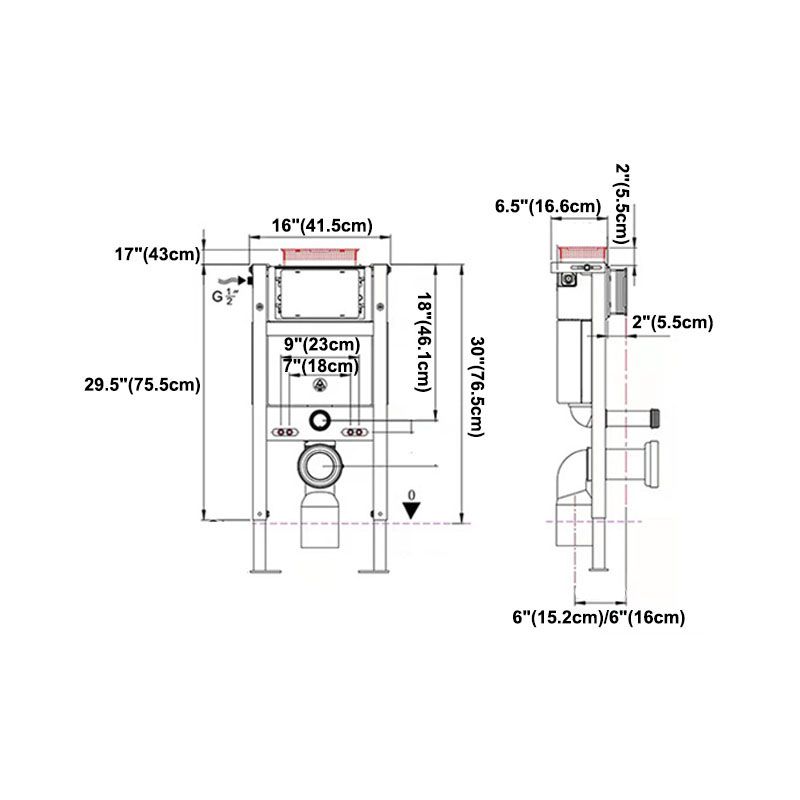 Wall Mount Toilet All-In-One Foot Induction Toilet with Concealed Tank