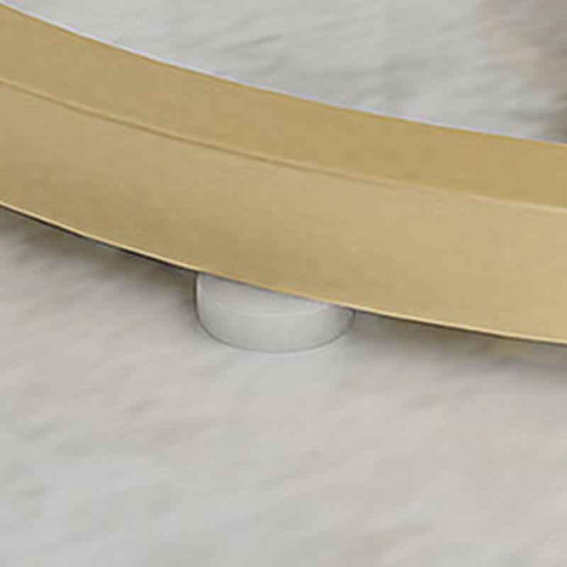 Minimalism Slate and Metal Single Coffee Table Frame Round Glam Coffee Table