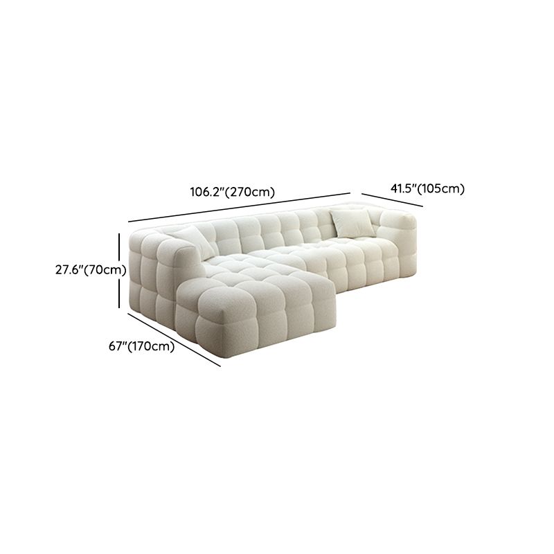 Scandinavian Living Room Sectional Sofas White L-Shape Modular Sleeper Sectional