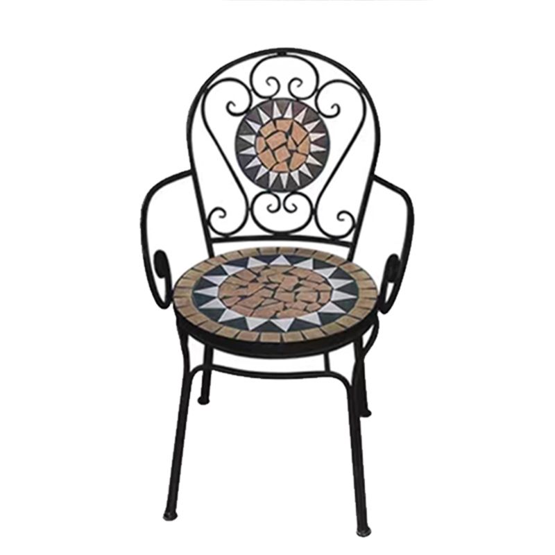 Boho Style Dining Set Round Ceramic Tile 1/3/5 Pieces Dining Set
