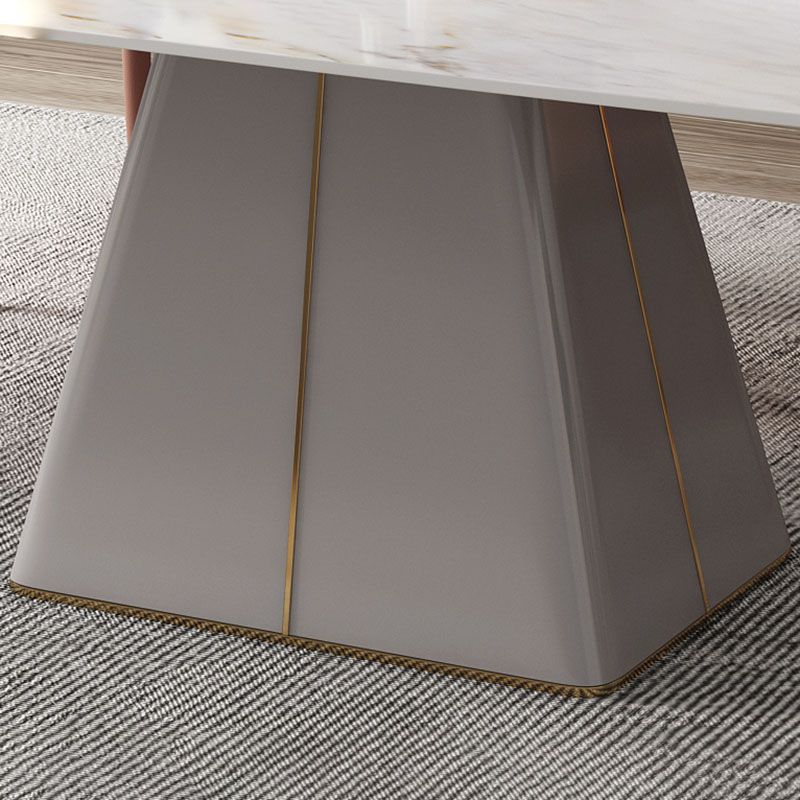 1/4/6/9 Pcs Dining Chairs Set White Rectangular Dining Set with Leather Chairs