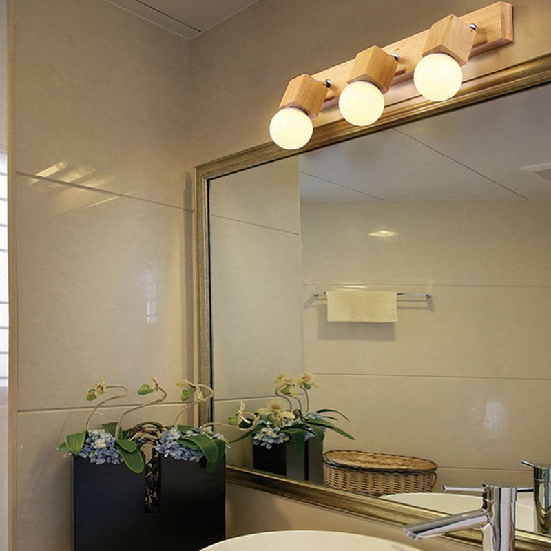 Bar Vanity Lighting Fixtures Modern Minimalist Style Wood Vanity Sconces