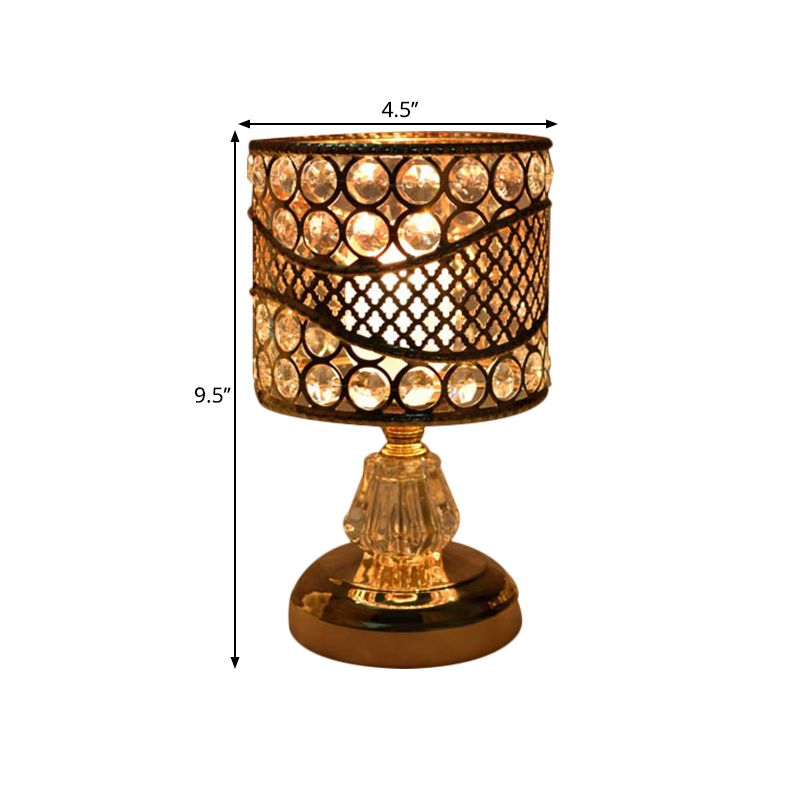 Cilinder/ronde/vierkante nachtlampje modernisme kristal ingelegde enkele lamp goud nachtkastje lamp