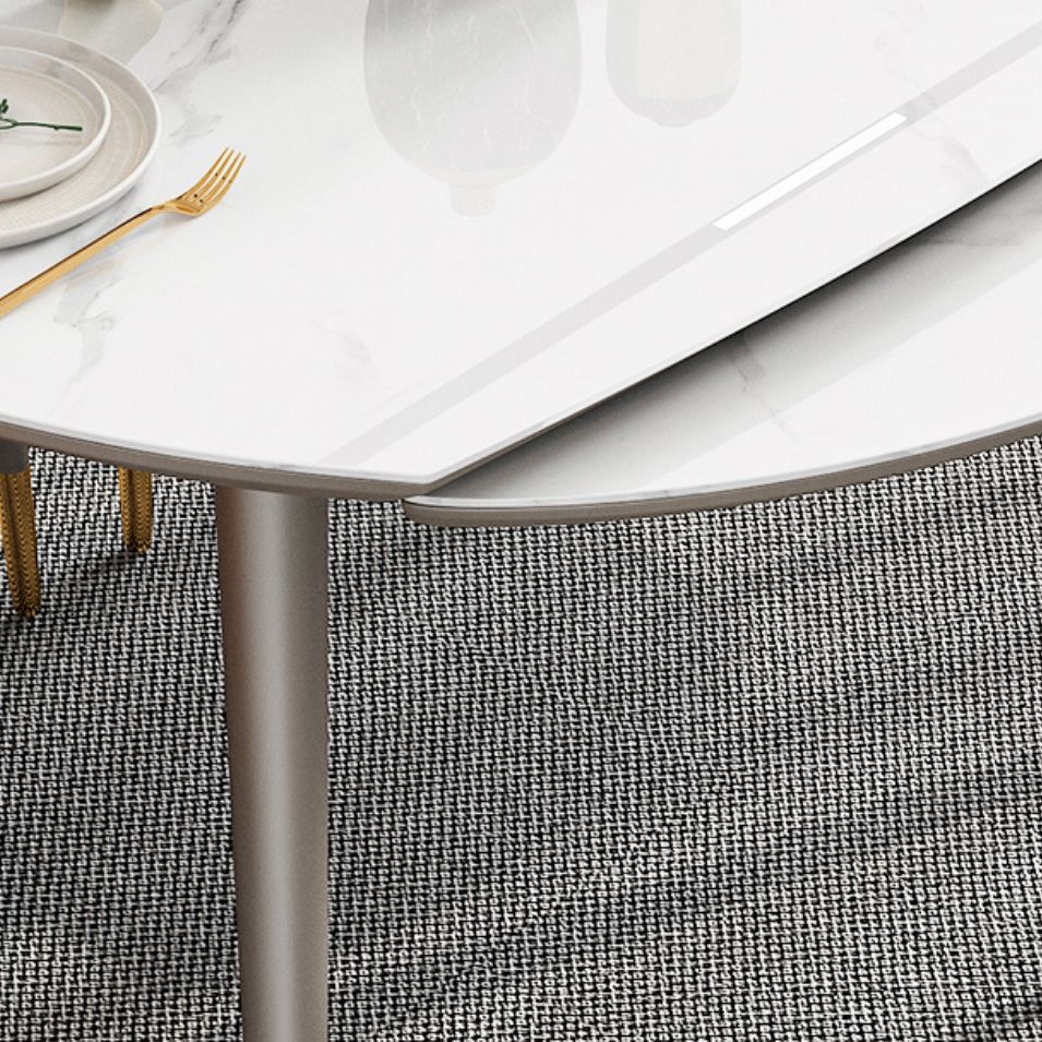 Mesa de comedor de lujo tradicional mesa de comedor de piedra sinterizada con 4 patas de madera