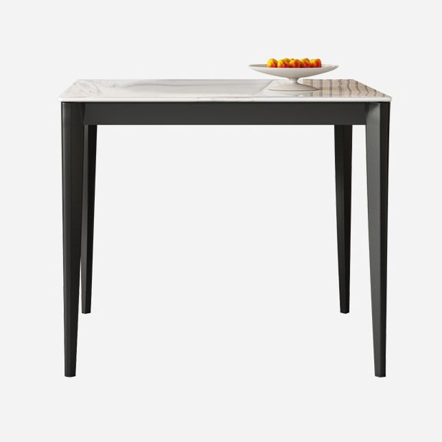 Square 4 Legs Table Industrial Style Stone Dinette Table for Dining Room