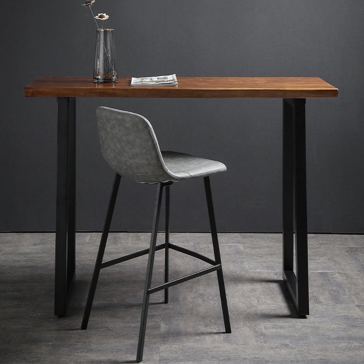 1/2/3 Pieces Industrial Iron Bar Table Set Rectangle Bistro Set with Pine Wood Top