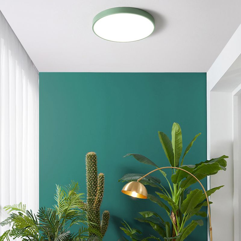 Minimalist LED Flush Mount Ceiling Light Colorful Ceiling Lamp with Acrylic Shade