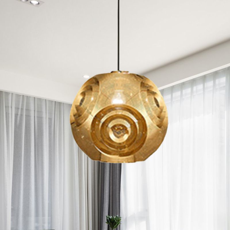 Globe Pendant Lighting Nordic Metal 1 Light Chrome/Gold/Rose Gold Hanging Ceiling Light, 11"/12.5"/15"W