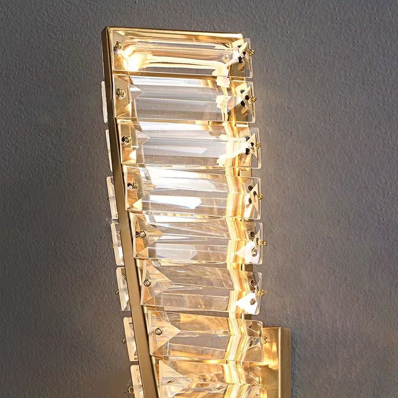 1 Light Geometric Wall Sconce Contemporary Crystal Wall Sconce