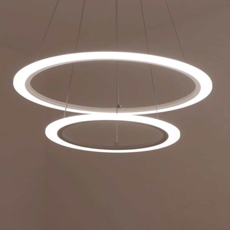 Moderne eenvoudige led hangende kroonluchter licht acrylhangende hanglampen voor eetkamer