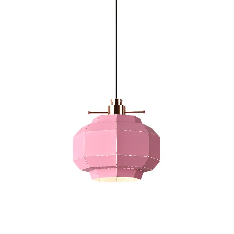 1 Glühbirnen -Este -Pendel -Leicht -Makkaron -Rosa -Hang -Anhänger mit facettierter Laternen -Eisenschatten
