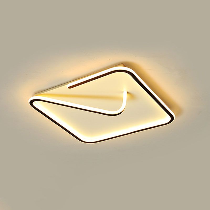 Éclairage encastré à ligne géométrique en métal, éclairage LED Simple noir et blanc pour salon