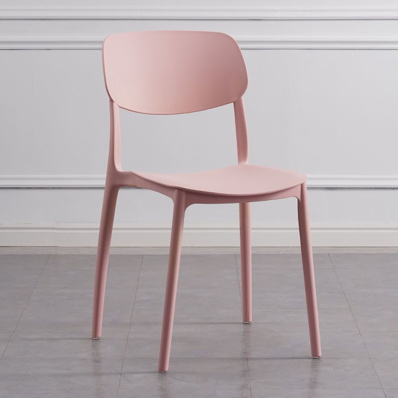 Plastic Dining Chair Modern Style Open Back Dining Armless Chair
