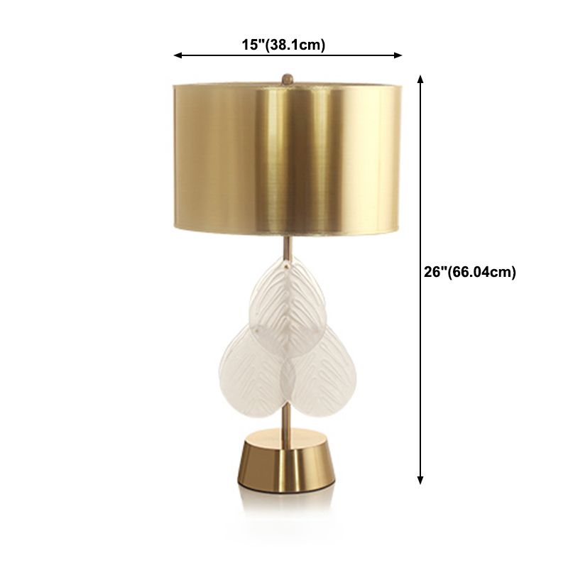 Lámpara de mesa nocturna de dormitorio de batería Luz de mesa de estilo de metal en oro