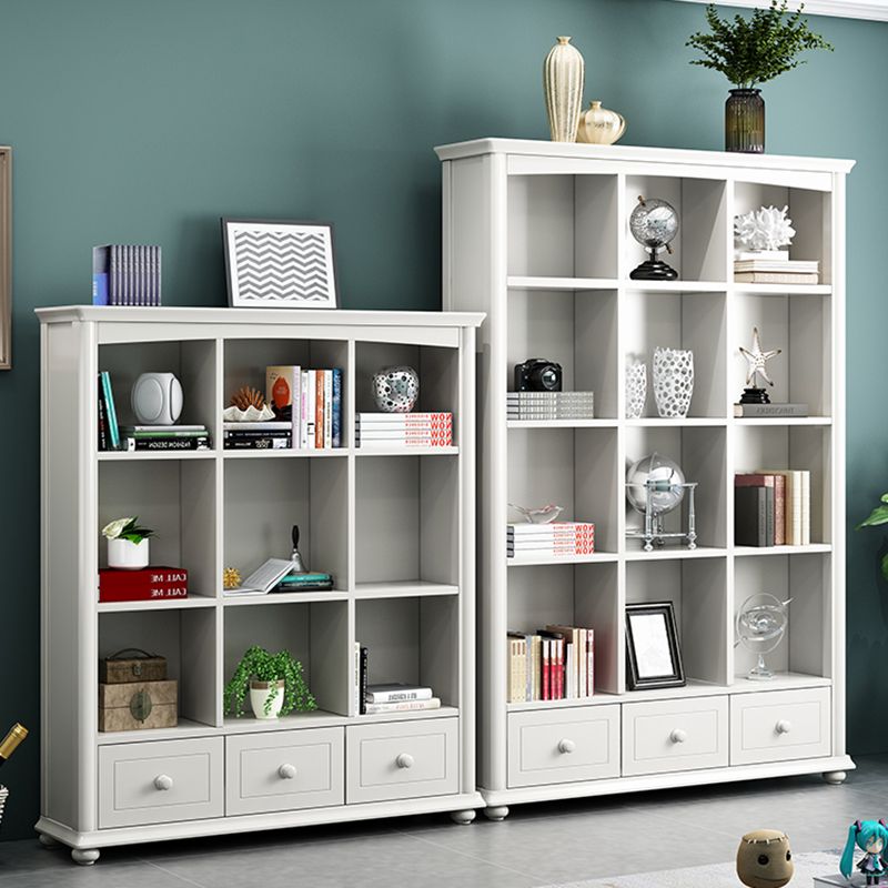 Wooden Closed Back Bookcase Standard Contemporary Bookshelf with Shelves
