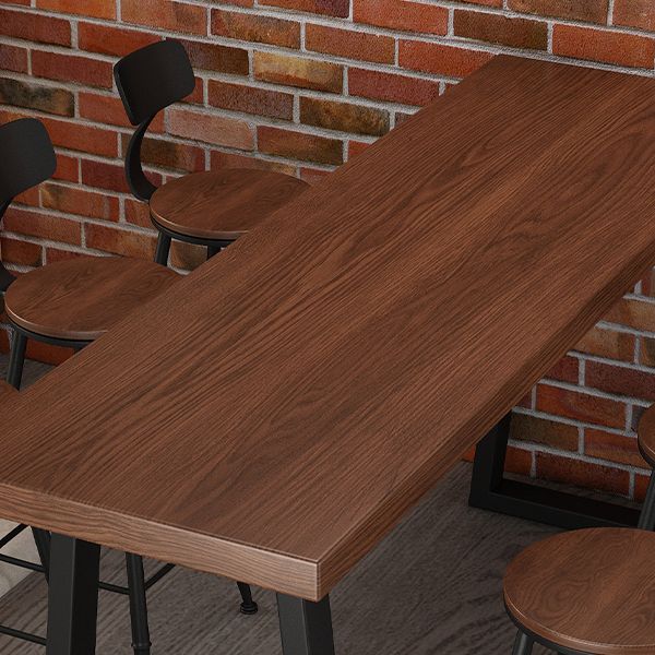 Industrial Style Bistro Bar Table Rectangle Solid Wood Bar Table
