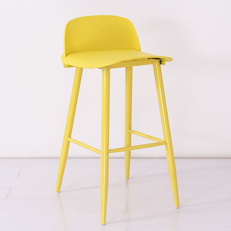 Scandinavian Plastic Barstool Plastic Furniture with Metal Legs in Matte Finish
