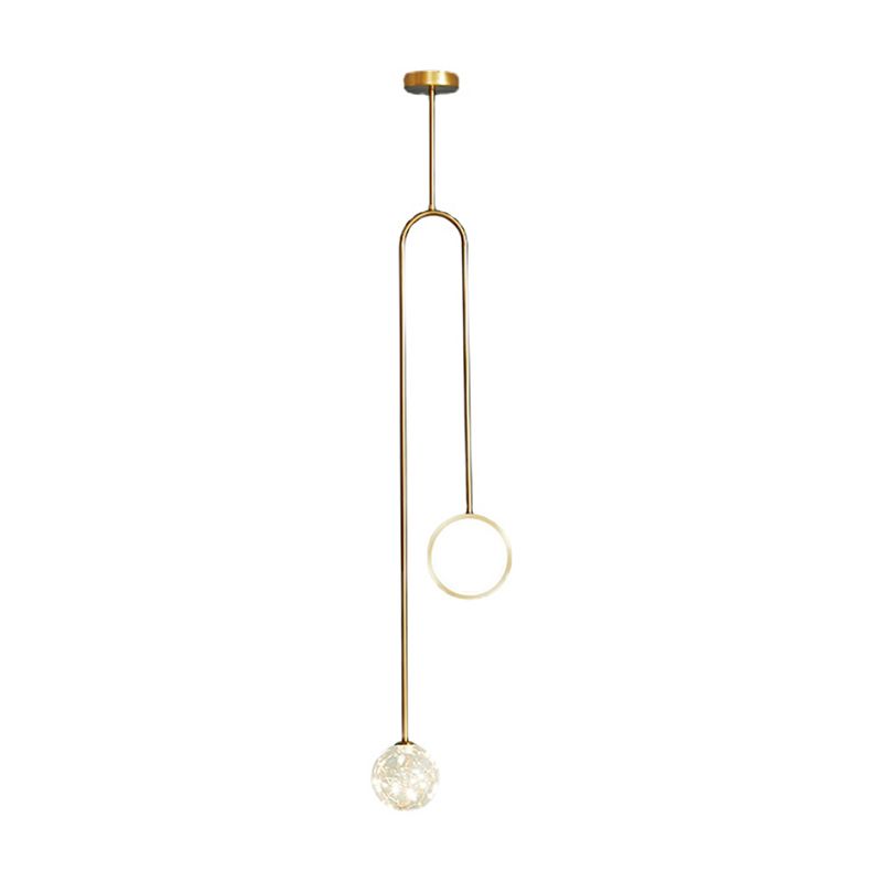 Ball Shape Glass Hanging Light Modern Style 2 lumières suspendues luminaire