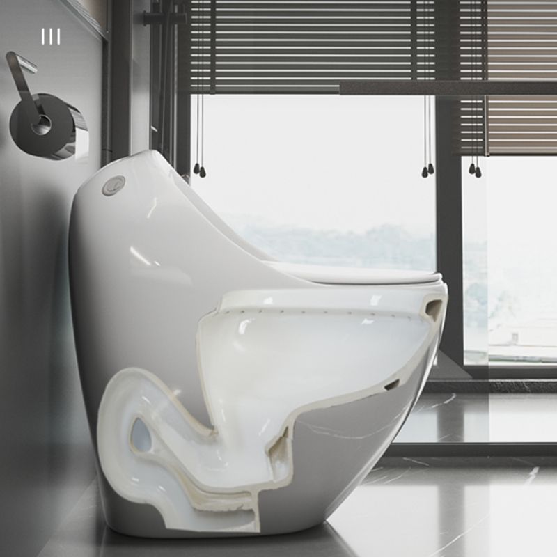 Contemporary Floor Mount Flush Toilet Siphon Jet Toilet Bowl for Washroom