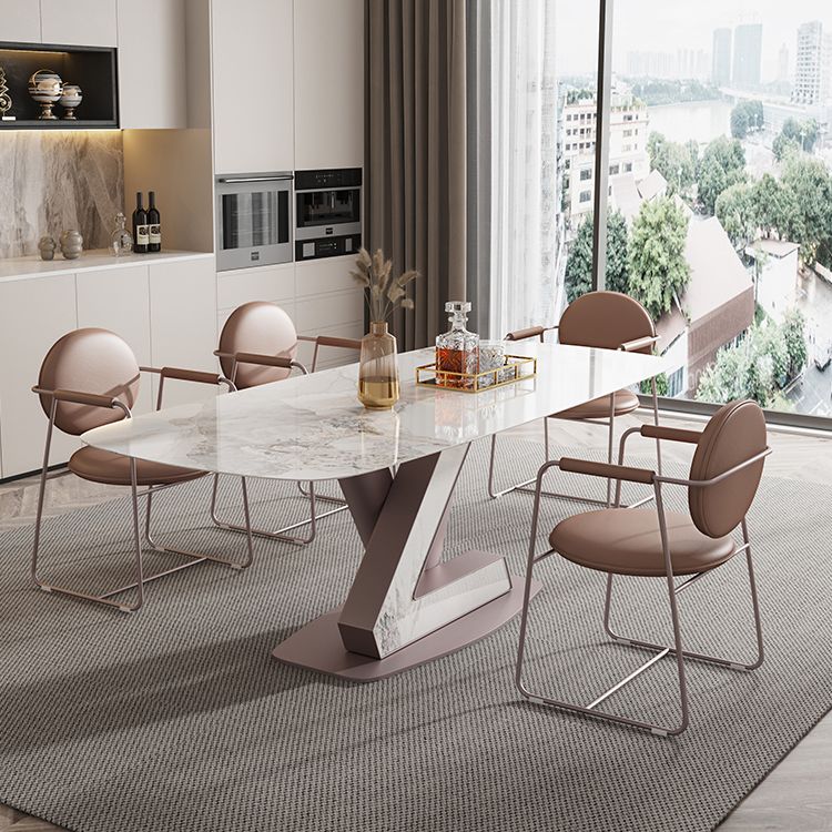 Modern Sintered Stone Dining Table Set 1/2/5/7 Pieces Rectangle Dining Set