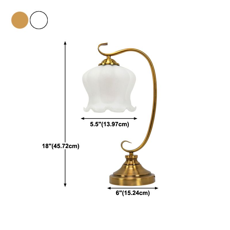 Modern Style Lantern Night Table Lamp White Glass 1-Light Table Light