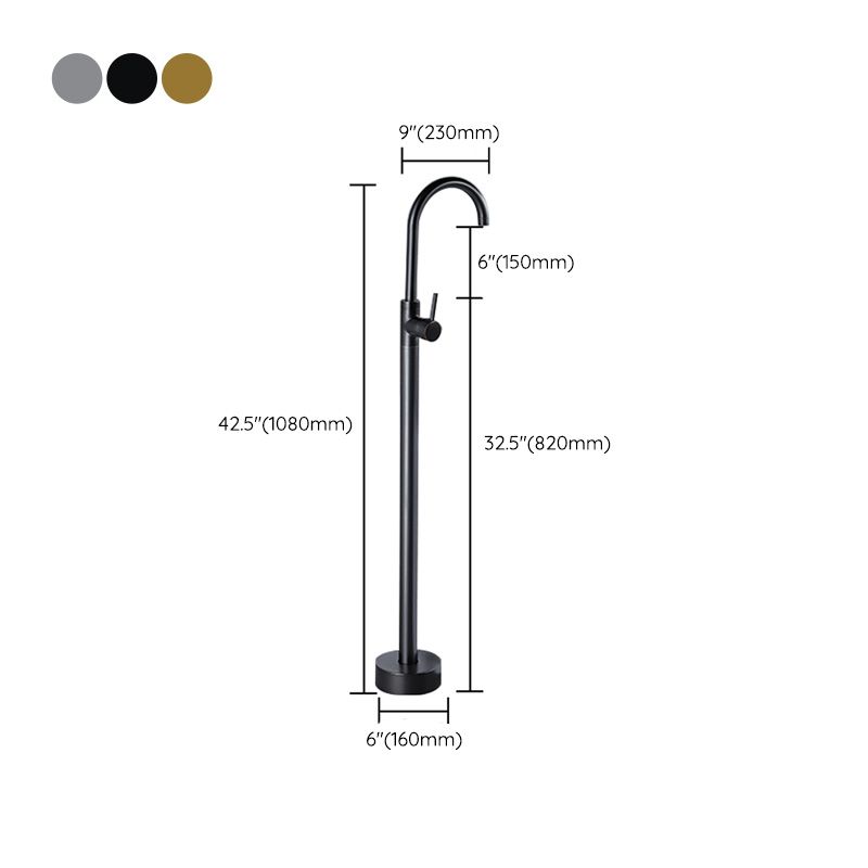 Modern Freestanding Bathtub Faucet Brass One Handle Freestanding Bathtub Faucet