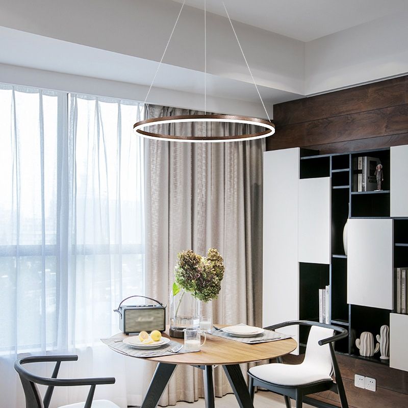 Circular Metal Hanging Light Fixture Simplicity LED Hanging Chandelier