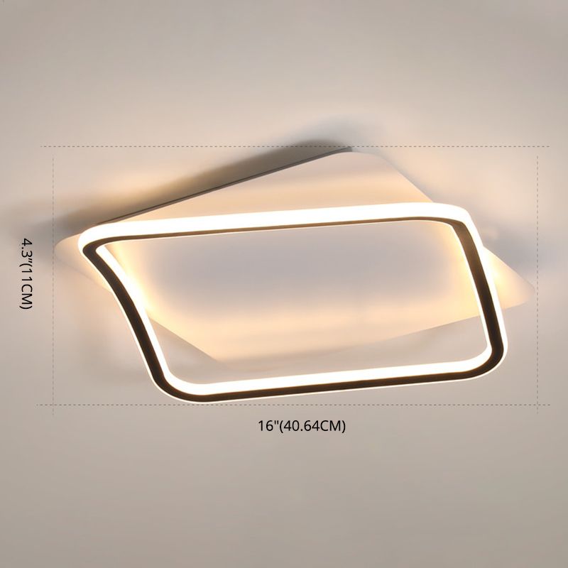Schwarz-Weiß geometrische Deckenmontage Leuchte Moderne LED Metall bündig Deckenleuchte Licht