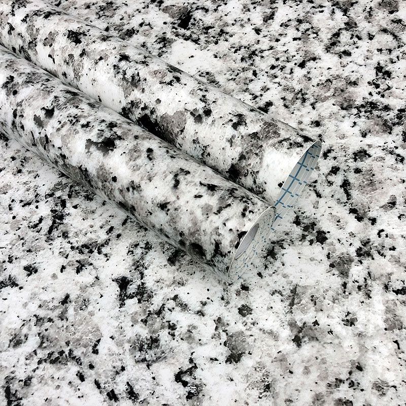 Marble Effect Wallpaper Roll for Living Room Decoration Self-Adhesive Wall Covering in Black and White, Stain-Resistant