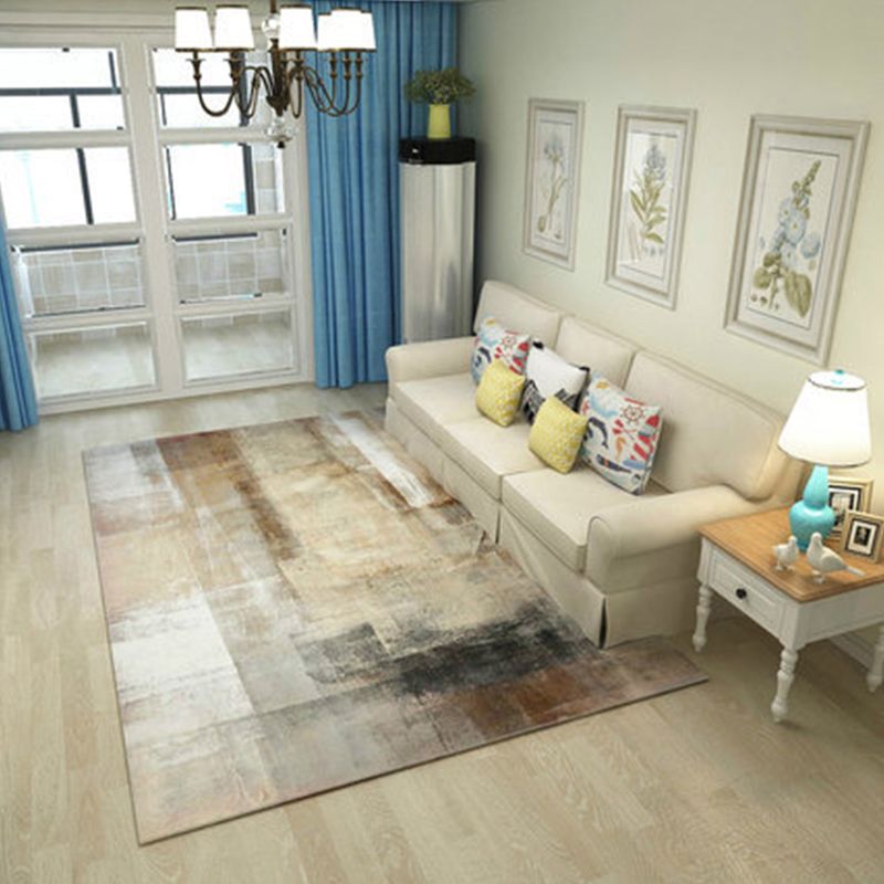 Modern Home Decor Rug Multi Color Abstract Print Area Carpet Synthetics Non-Slip Backing Pet Friendly Rug