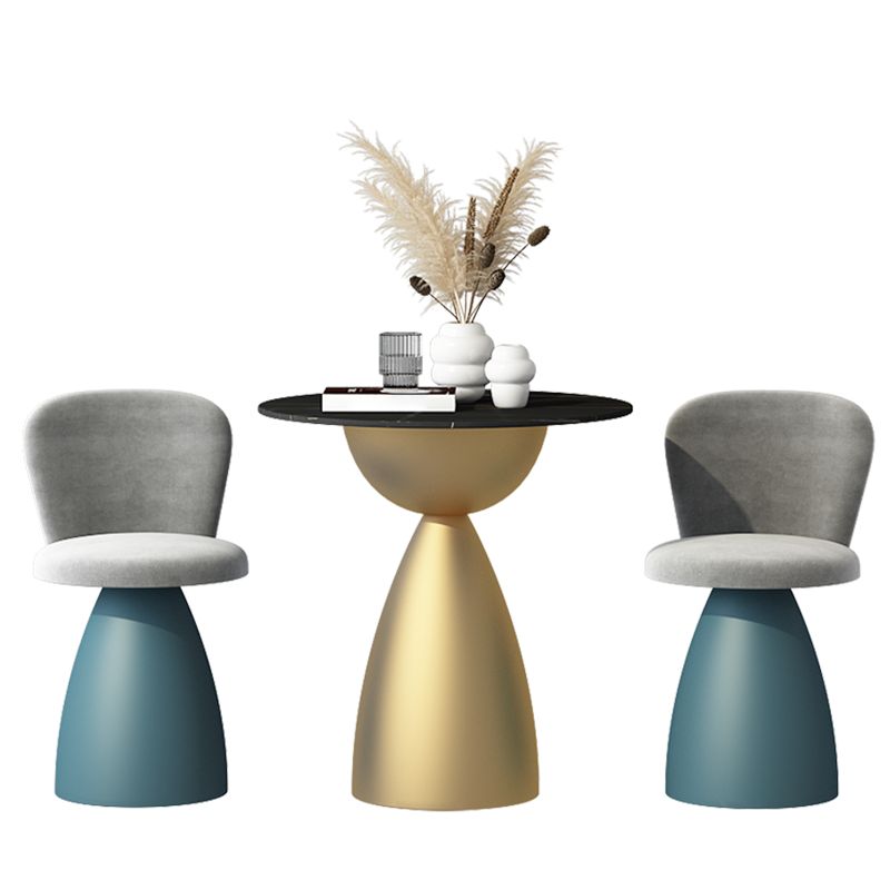 Minimalist Round Shape Sintered Stone Dining Table Standard 27.5 inch Dining Table for Kitchen