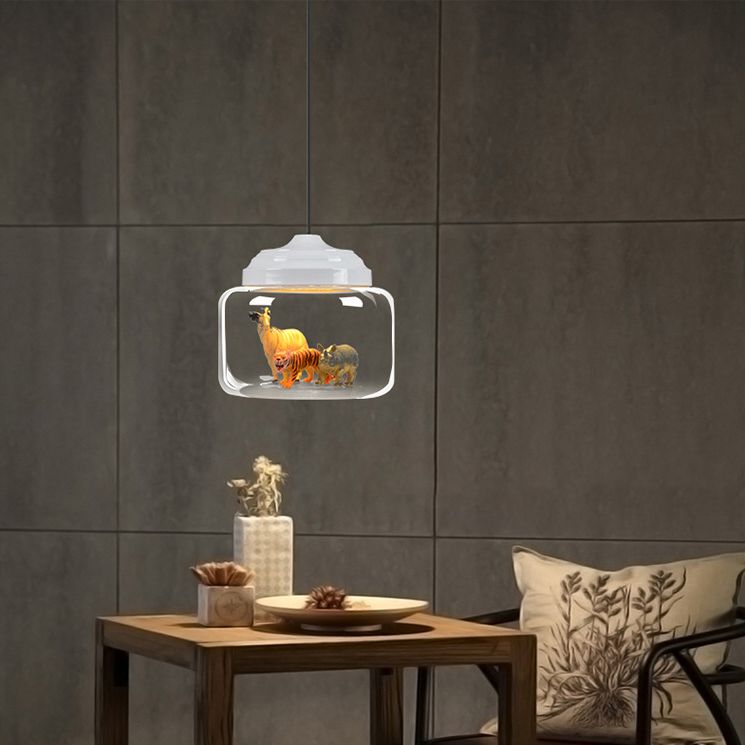 Moderne stijl kan hangend lichtglas 1 lichte hanglamp (inclusief willekeurig speelgoed) schaduwen)