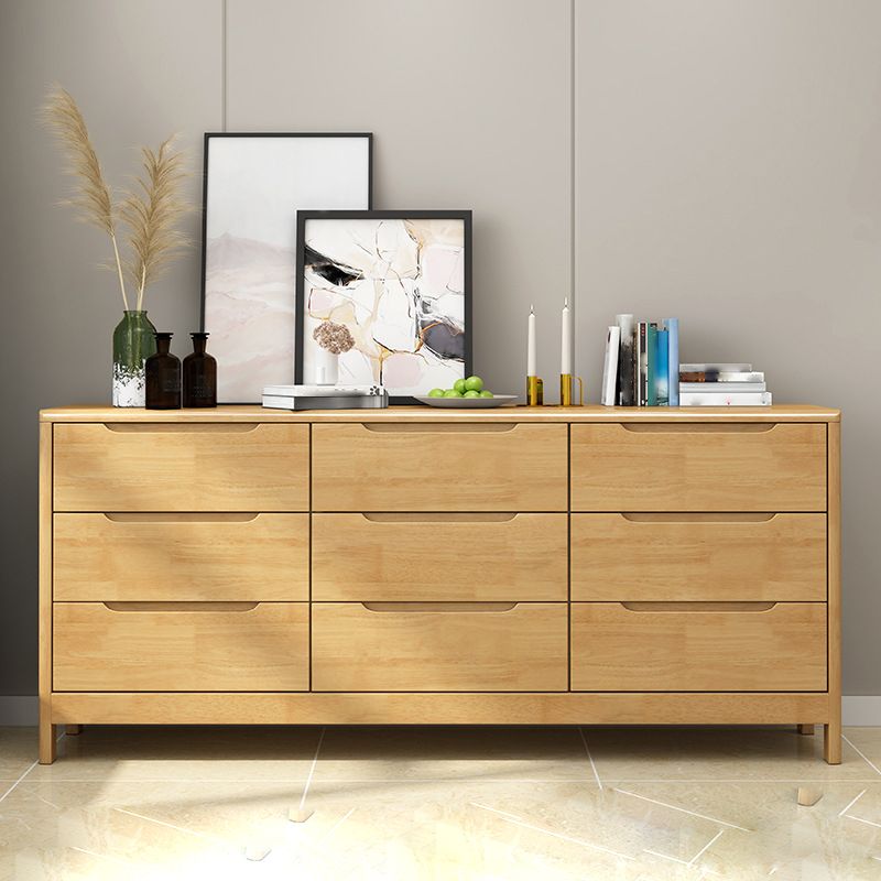 Contemporary Dresser Solid Wood Storage Chest with 5/6/9 Drawers