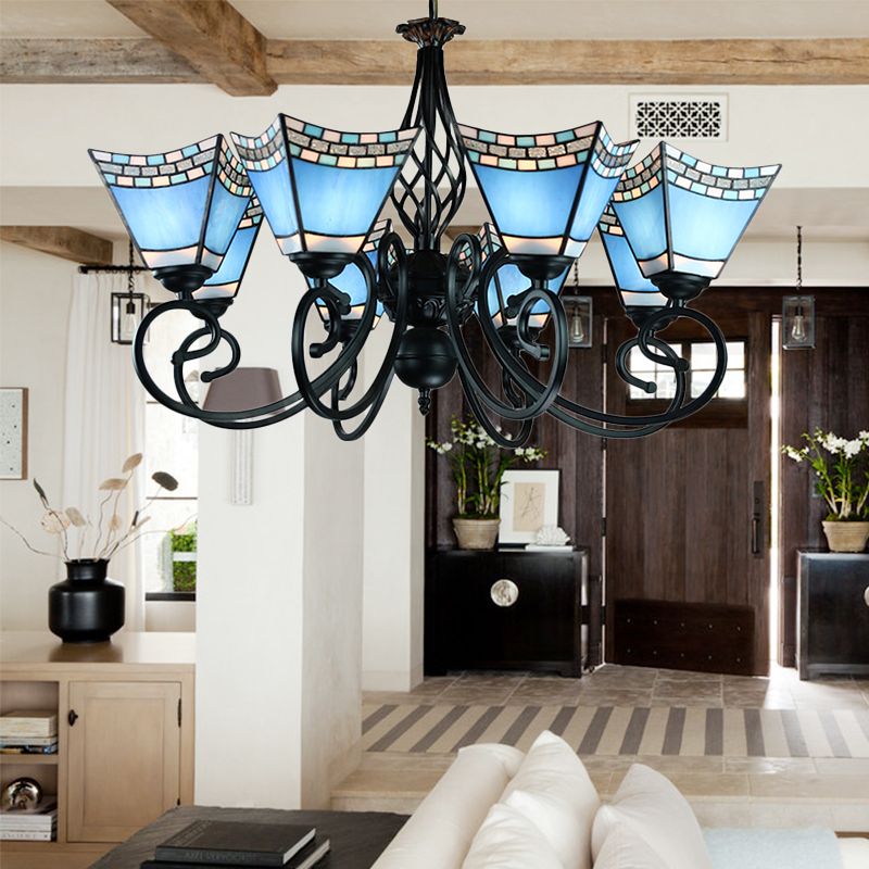 Lampadario blu nautico con piramid