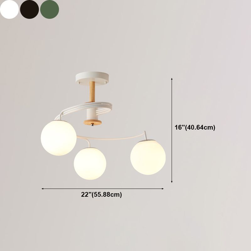 Contemporary Sphere Flush Light Glass Macaron Flush Mount Ceiling Fixture