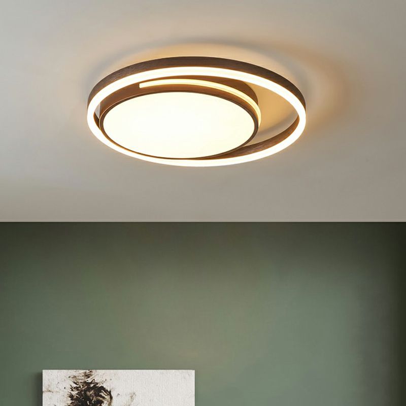 Nordic Round Ceiling Flush Mount Light Metal Corridor LED Flush Mount Lamp in White