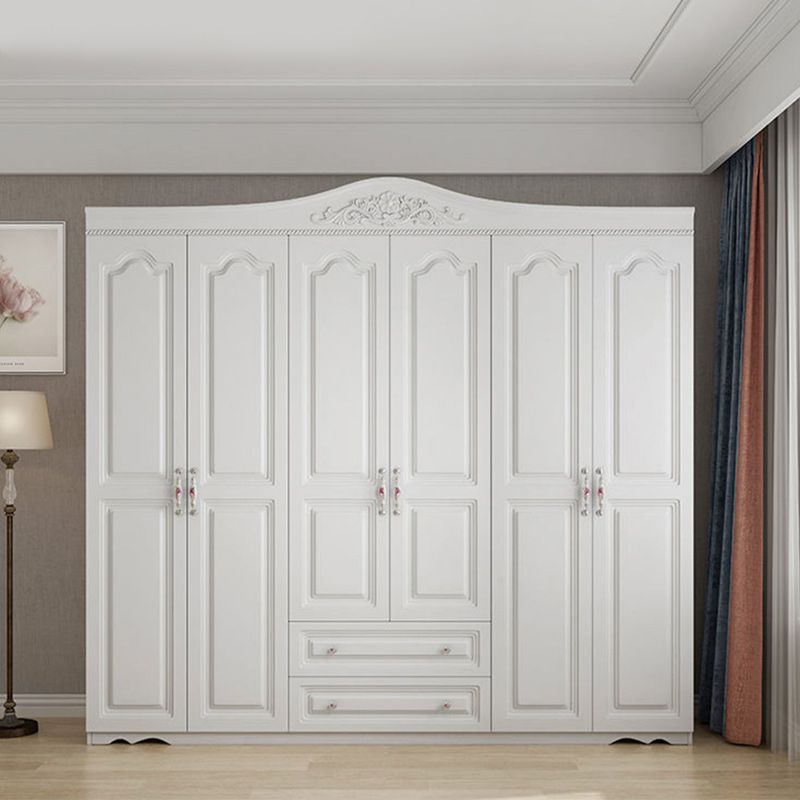 White French Country Wardrobe Armoire Engineered Wood Wardrobe