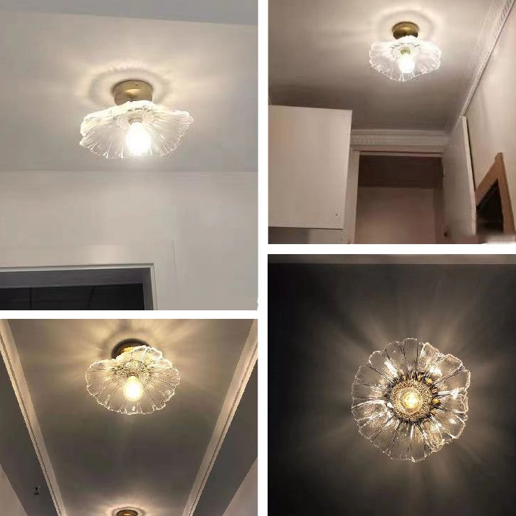 Cono de vidrio Semi Flush Mount Lighture Simple Semi Flush Light en latón