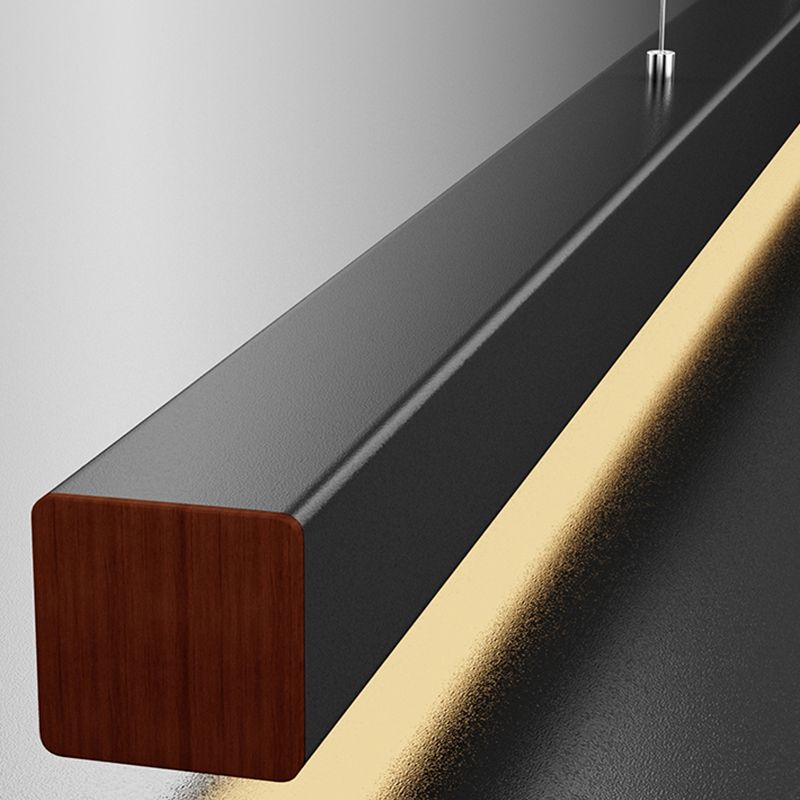 Modern Metal Island Lamp Linear 1-Light Restaurant Pendant Light with Acrylic Shade