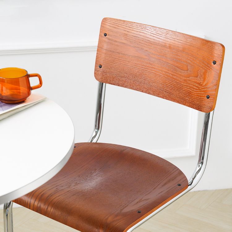 Contemporary Style Open Back Wood Armless Dining Side Chair for Home