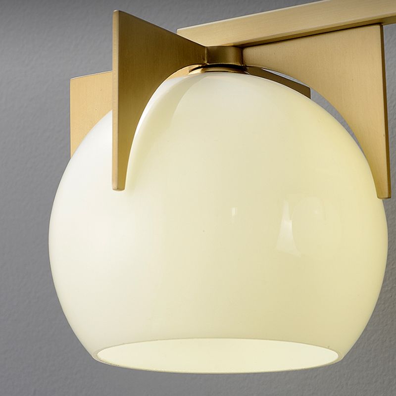 Postmodern Metal Wall Sconce Geometric Shape Vanity Lamp with Glass Shade for Bathroom