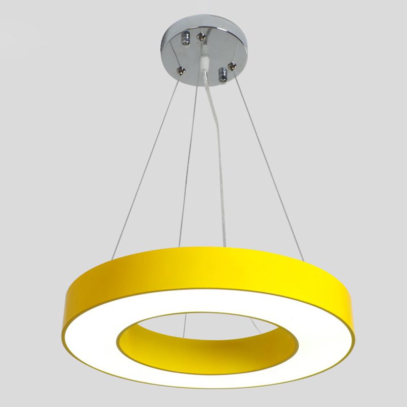 Eenvoud Ring Schaduw LED PLIFILING verlichting Acryl Kindergarten Kroonluchter Lamp