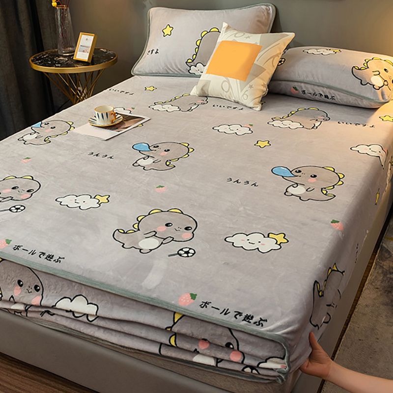 Cotton Flannel Bed Sheet Set Printed Bed Sheet Set with Wrinkle Resistant