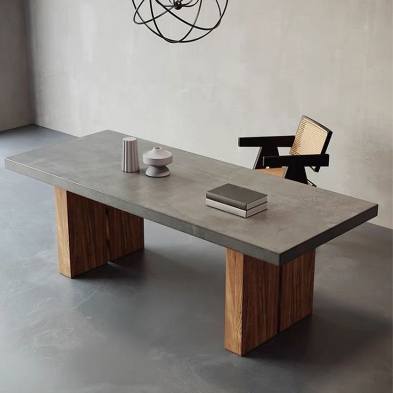 Contemporary Style Rectangle Solid Wood Dining Table with Chairs