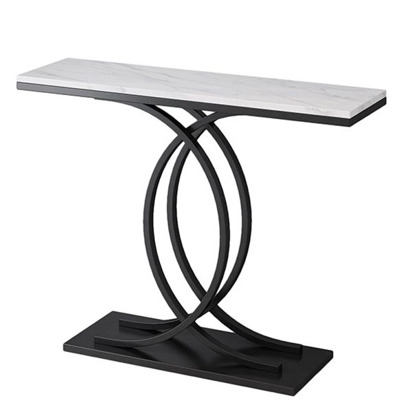 Modern Console Accent Table Antique Finish Sofa Console Table with Shelf